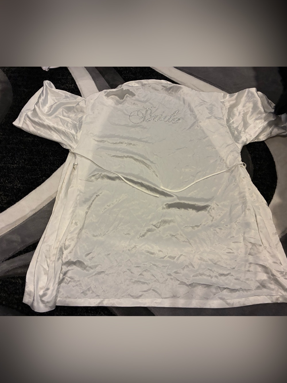 Victoria’s Secret / White Satin Robe with Rhinestone 'Bride' Script